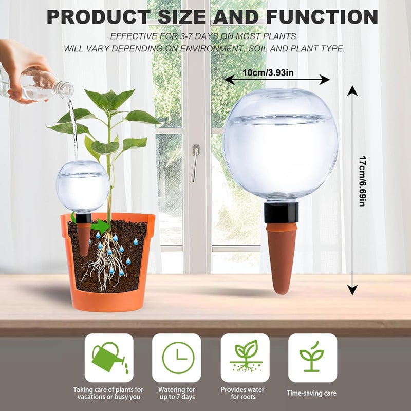 Ansberta 4 Pack Plant Watering Globes 17oz Self Watering Planter Insert Indoor/Outdoor Plant Watering Devices for Automatic Drip Irrigation - Image 2